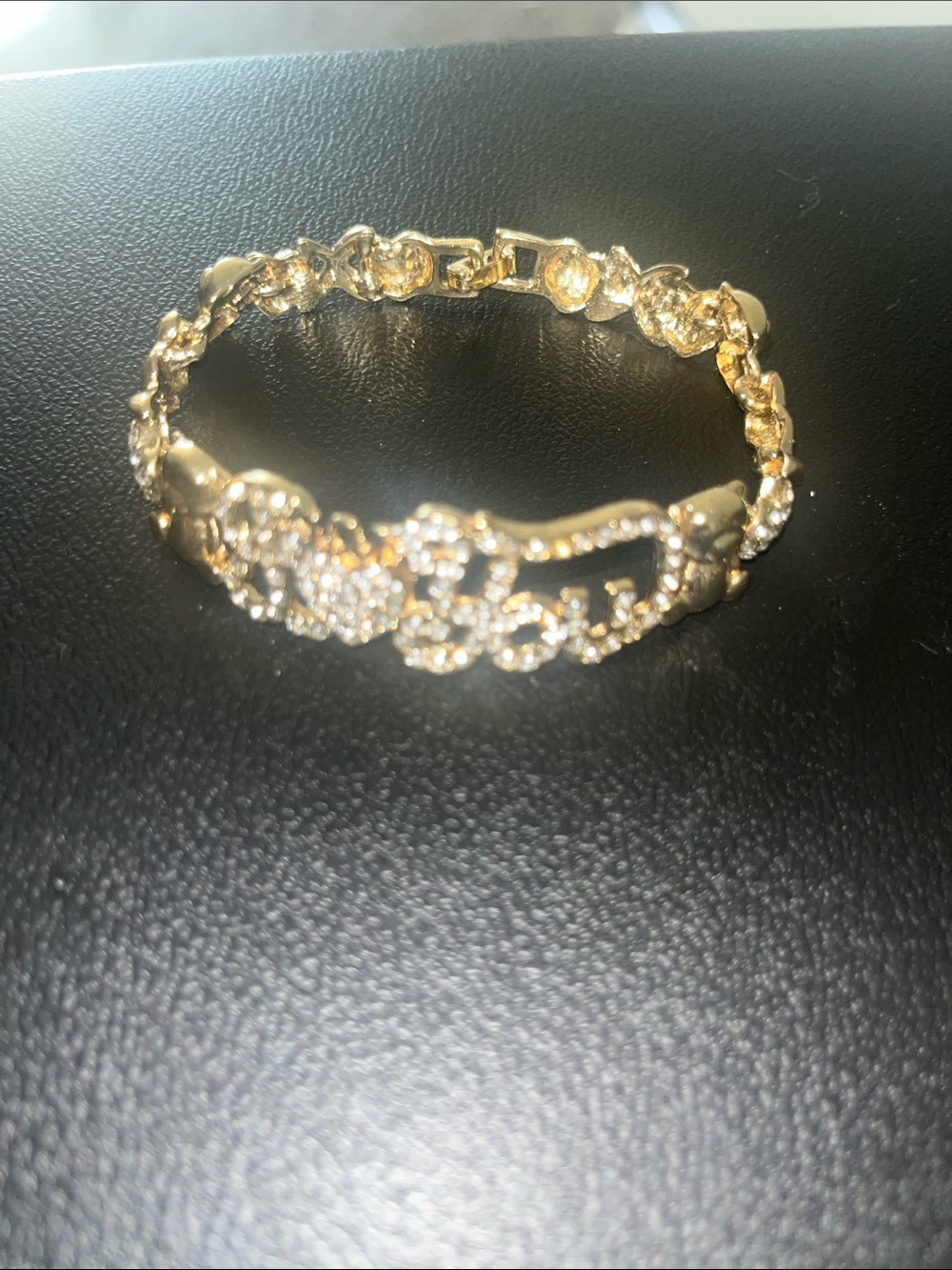 Gold-Tone Rhinestone Link Bracelet - Women Jewelry